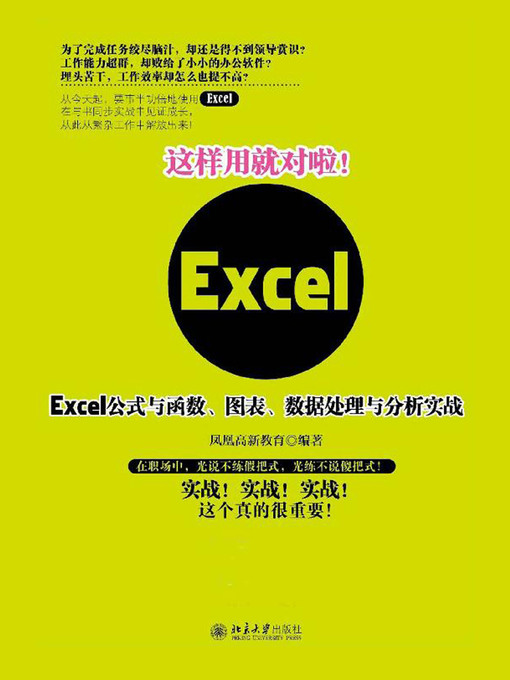 Title details for 这样用就对啦！Excel公式与函数、图表、数据处理与分析实战 by 凤凰高新教育编著 - Wait list